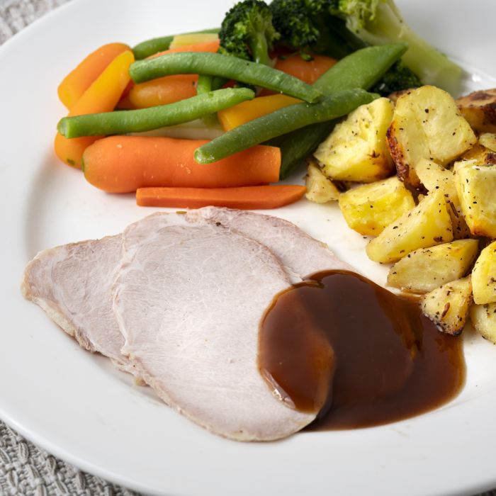 Roast Pork with Roast Potatoes & Vegetables 